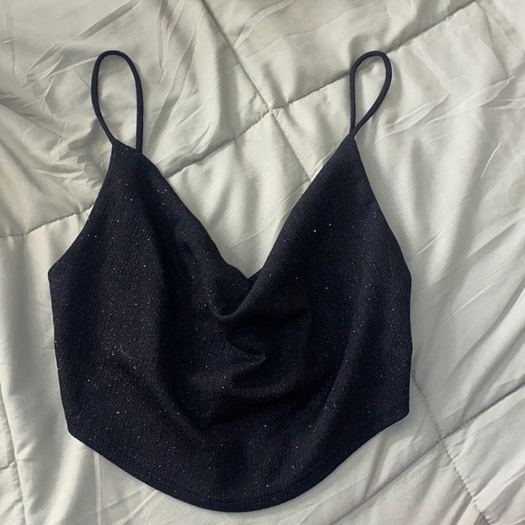 Windsor Tops - XS black glittery, backless crop top from Windsor.